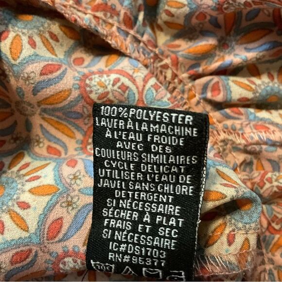 Sanctuary Boho Cropped Bell Ruffle Sleeve Blouse L Bohemian Coquette Girl Prints - Picture 10 of 10